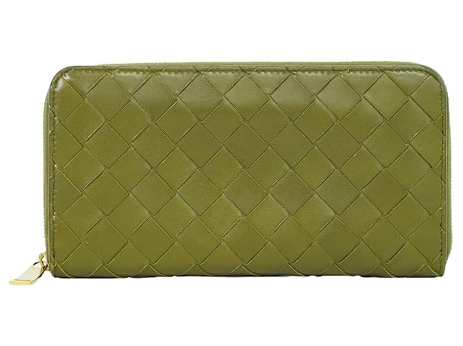 Bottega Veneta Intrecciato Green Leather  ref.1296004