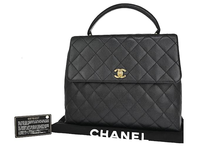 Classique Poignée Chanel Coco Cuir Noir  ref.1296021