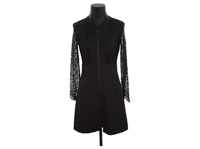Sandro Black dress Polyester  ref.1296038