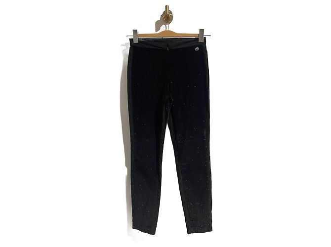 CHANEL Hose T.FR 34 Samt Schwarz