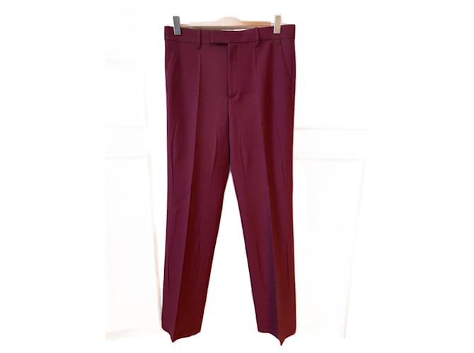 GUCCI  Trousers T.it 42 Wool Dark red  ref.1296050