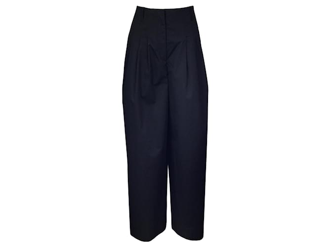 Autre Marque Pantalones negros de pernera ancha de algodón de Prune Goldschmidt  ref.1296064