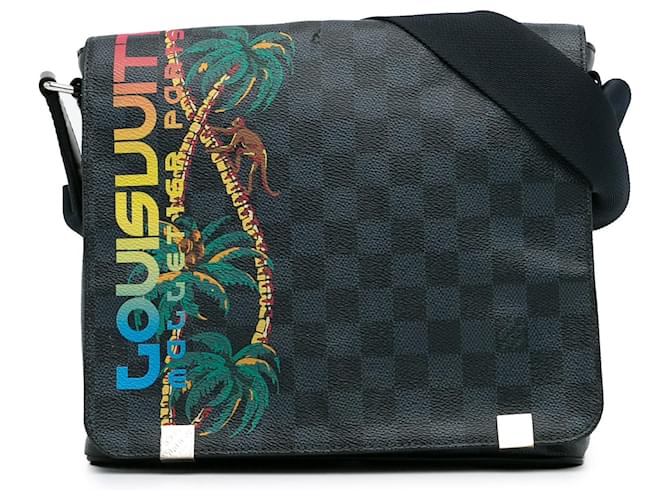 Black Louis Vuitton Damier Cobalt Jungle District Messenger PM Crossbody Bag Cloth  ref.1296110