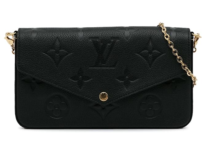 Black Louis Vuitton Monogram Empreinte Wild at Heart Pochette Felicie Crossbody Bag Toile Noir  ref.1296129