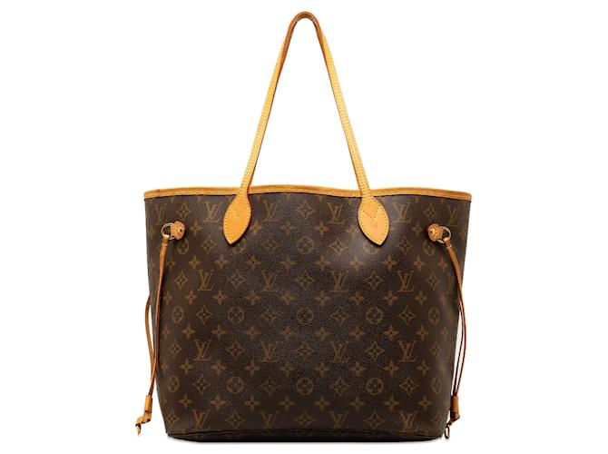 Brown Louis Vuitton Monogram Neverfull MM Tote Bag Leather  ref.1296137