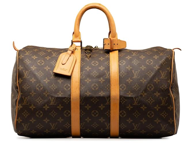 Brown Louis Vuitton Monogram Keepall 45 Travel bag Leather  ref.1296143