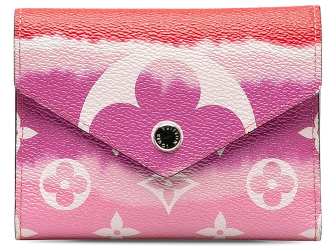 Rosafarbene kleine Geldbörsen mit Louis Vuitton-Monogramm Giant Escale Victorine Pink Leinwand  ref.1296151