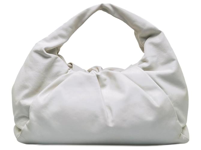 Bolsa de ombro pequena Bottega Veneta branca Branco Couro  ref.1296156