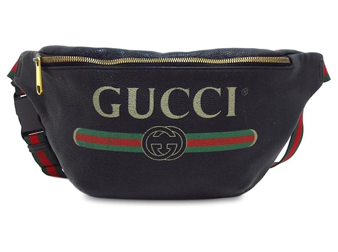 Black Gucci Logo Belt Bag Leather  ref.1296160