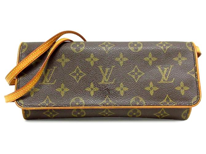 Brown Louis Vuitton Monogram Pochette Twin GM Crossbody Bag Leather  ref.1296168