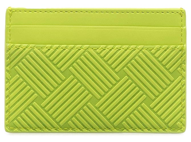 Green Bottega Veneta Intrecciato Card Holder Leather  ref.1296176