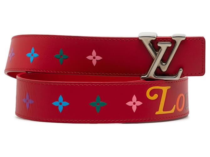 Red Louis Vuitton Monogram New Wave Belt Leather  ref.1296180