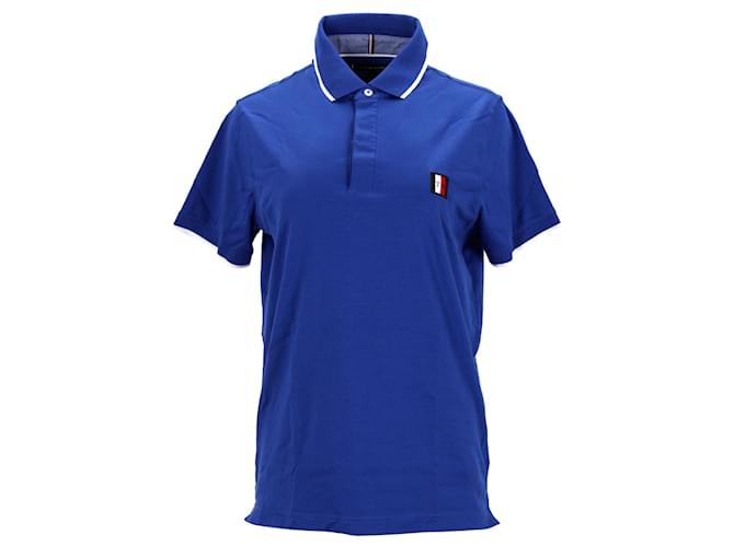 Tommy Hilfiger Mens Pure Cotton Tipped Collar Polo Blue  ref.1296214