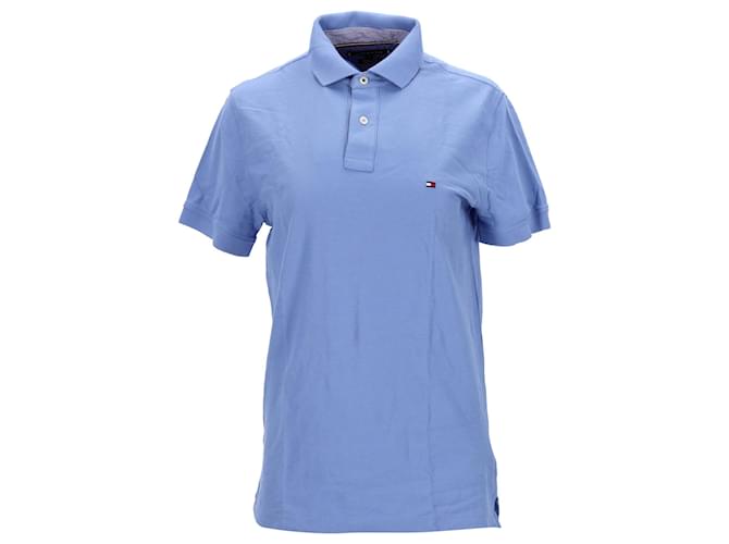Tommy Hilfiger Mens Two Button Placket Regular Fit Polo Blue Light blue Cotton  ref.1296237