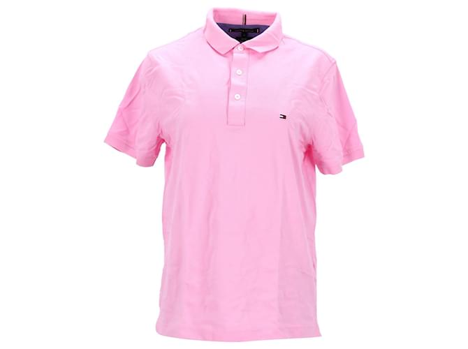 Tommy Hilfiger Mens Pure Cotton Slim Fit Tommy Polo Pink  ref.1296258