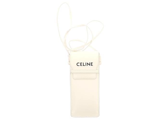 Céline Borse CELINE, portafogli e astucci T.  Leather Bianco Pelle  ref.1296281