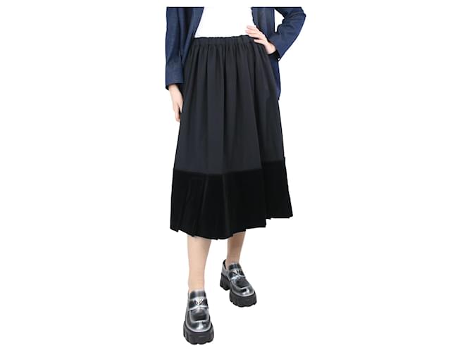 Comme Des Garcons Black wool and velvet pleated skirt - size S  ref.1296373