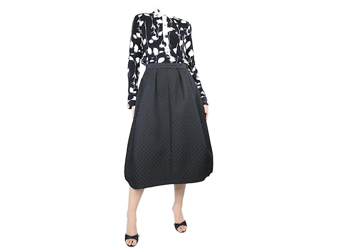 Comme Des Garcons Black satin embroidered skirt - size M Polyester  ref.1296374