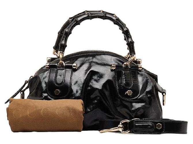 Gucci Dialux Pop Bamboo Top Handbag 189869 Cloth  ref.1296377
