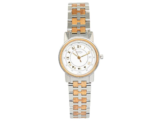 Hermès Reloj Carrick de acero inoxidable y cuarzo plateado Hermes Plata Metal  ref.1296437
