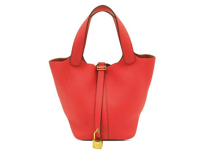 Hermès Pink Clemence Picotin Lock PM Leather Pony-style calfskin  ref.1296442
