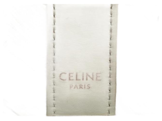 Céline Bolso bombonera Triomphe pequeño blanco Celine Lienzo Paño  ref.1296445