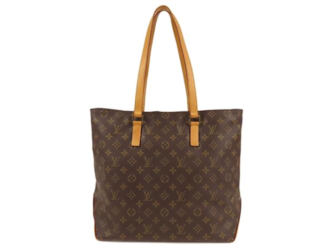 Louis Vuitton Brown Monogram Cabas Mezzo Leather Cloth  ref.1296461