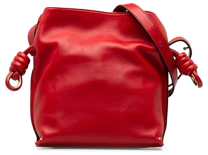 Loewe Red Small Flamenco Knot Leather Pony-style calfskin  ref.1296474