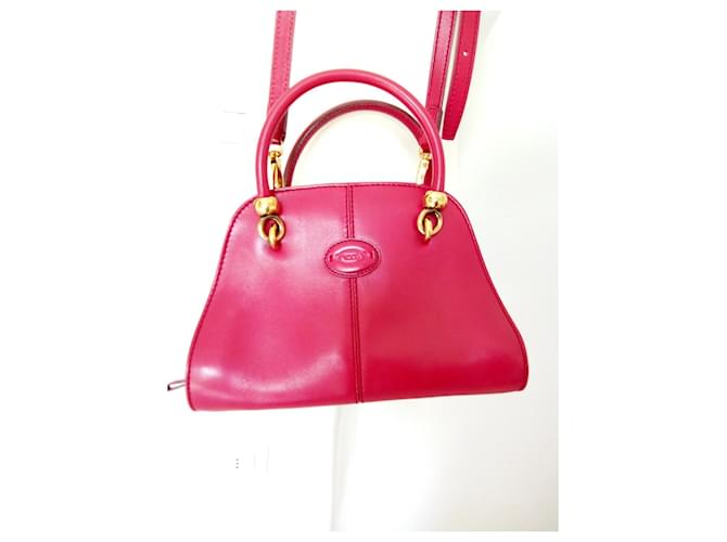Tod's Mini saddle Red Leather  ref.1296509