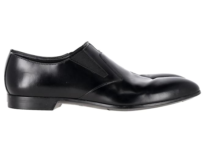 Prada Dress Loafers in Black Calfskin Leather Pony-style calfskin  ref.1296521
