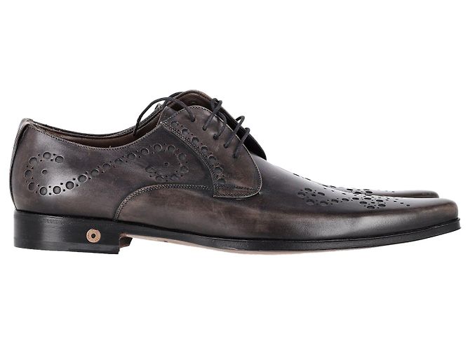 Dolce & Gabbana Scarpe Derby a Punta Traforate in Pelle Marrone