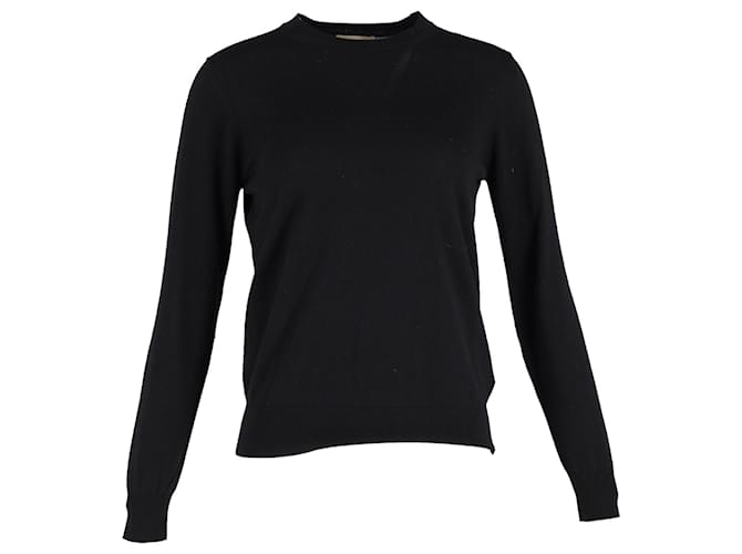 Burberry Elbow Patch Detail Sweater in Black Wool  ref.1296549