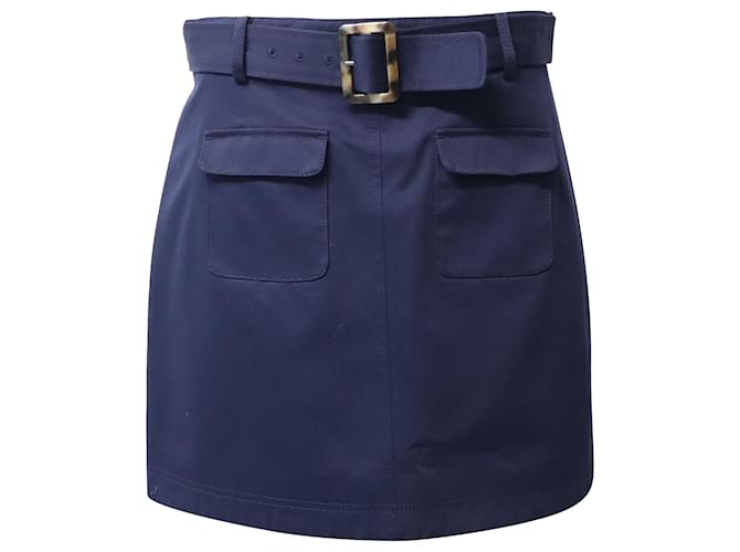 Autre Marque Alexa Chung Minirock mit aufgesetzten Taschen aus marineblauer Baumwolle  ref.1296556