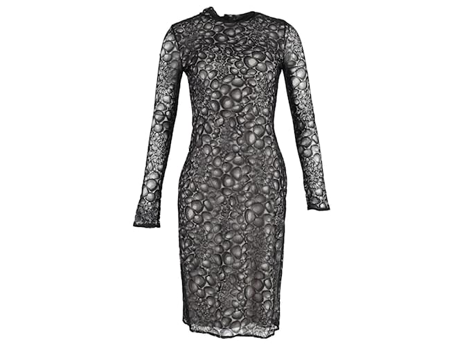 Diane Von Furstenberg Long Sleeve Lydia Dress in Black Lace Overlay  Viscose Cellulose fibre  ref.1296572
