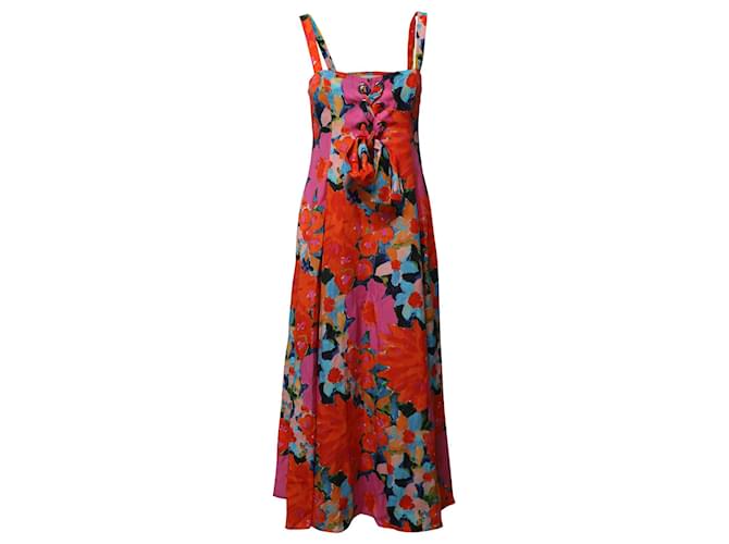 Autre Marque Mara Hoffman Mei Lace Up Maxi Dress in Floral Print Tencell Lyocell  ref.1296580