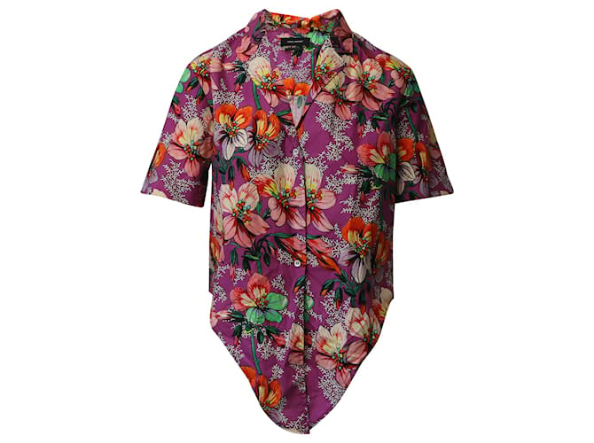 Isabel Marant Chemise nouée à la taille à imprimé floral Nelia en coton multicolore  ref.1296609