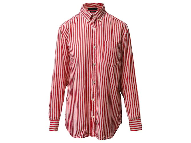 Langärmliges Buttondown-Hemd von Isabel Marant aus rot bedruckter Baumwolle  ref.1296613