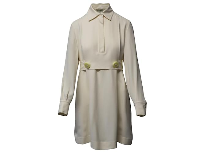 Fendi lined-Breasted Mini Daily Dress in Beige Cotton  ref.1296614