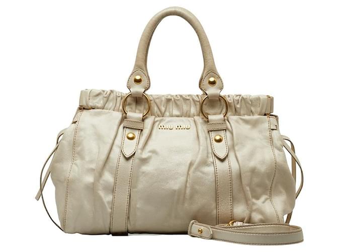 Miu Miu Vitello Lux Handbag  RT0383 Leather  ref.1296640