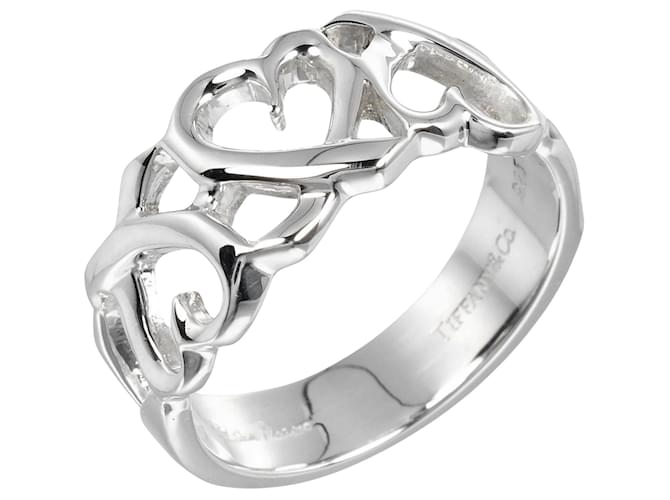 Tiffany & Co Triple Heart Silvery Silver  ref.1296745