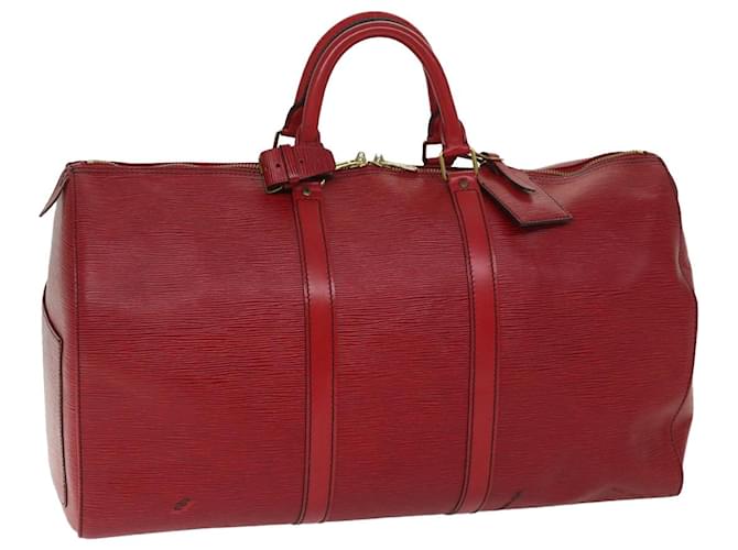 Louis Vuitton Epi Keepall 50 Boston Bag Red M42967 Autenticação de LV 68419 Vermelho Couro  ref.1296773