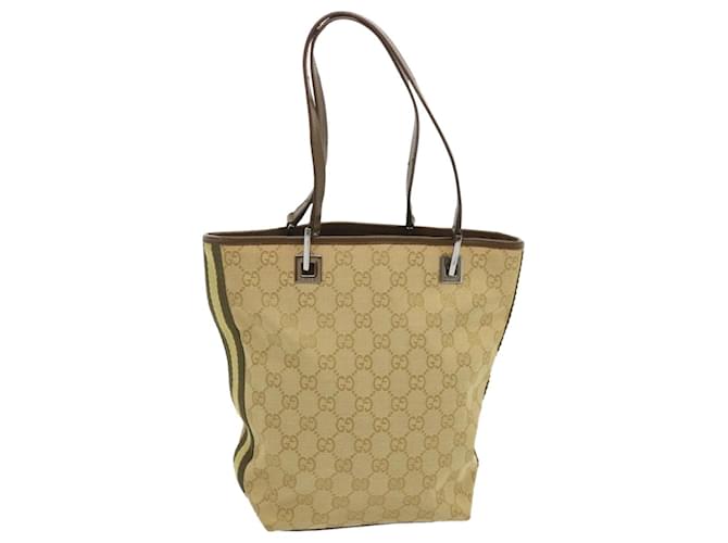 GUCCI GG Canvas Sherry Line Hand Bag Brown Beige 31244 auth 67819  ref.1296774