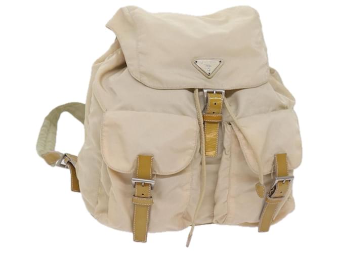 PRADA Backpack Nylon Beige Auth 67585  ref.1296787
