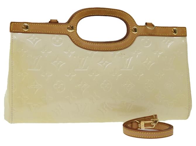 LOUIS VUITTON Monogram Vernis Roxbury Drive Hand Bag Perle M91374 LV Auth 67760 Patent leather  ref.1296892