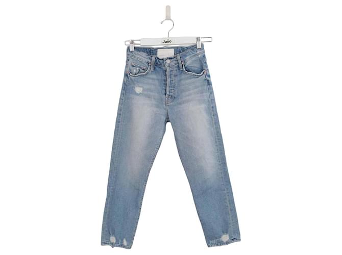 Mother Straight cotton jeans Blue  ref.1296924