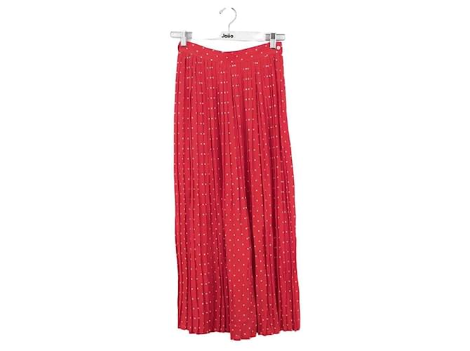Céline Red Skirt Viscose  ref.1296940