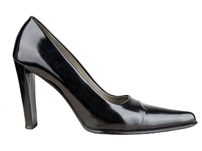 Prada Pointed Pump Heels Black Leather  ref.1296948