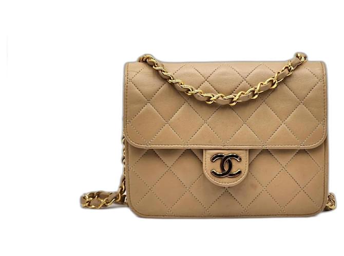 Chanel Timeless Classic Mini Flap Bag Beige Leather  ref.1296961