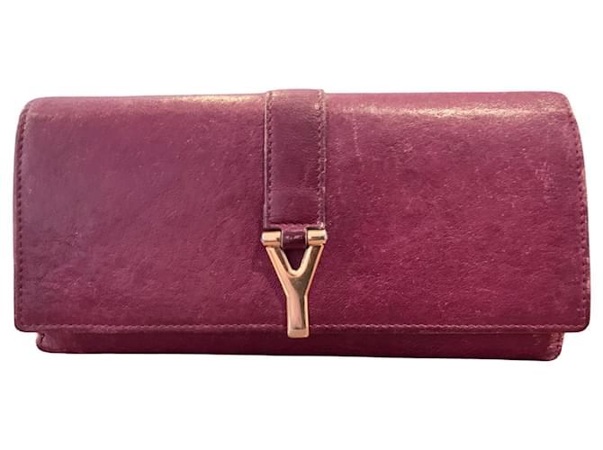 Yves Saint Laurent wallet Purple Leather  ref.1296968