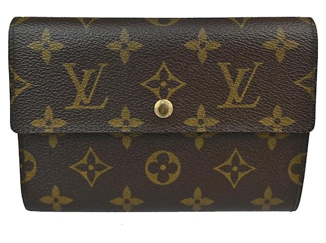 Louis Vuitton Porte Tresor Etui Papier Brown Cloth  ref.1296979